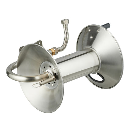 Wall-Mounted Garden Hose Reel with Crank Handle