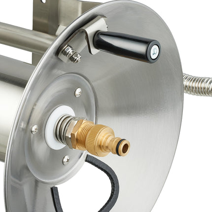 Wall-Mounted Garden Hose Reel with Crank Handle