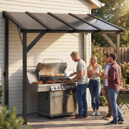 Wandmontierter Grillpavillon mit UPF50+ PC-Dach