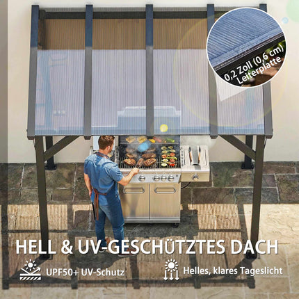 Wandmontierter Grillpavillon mit UPF50+ PC-Dach