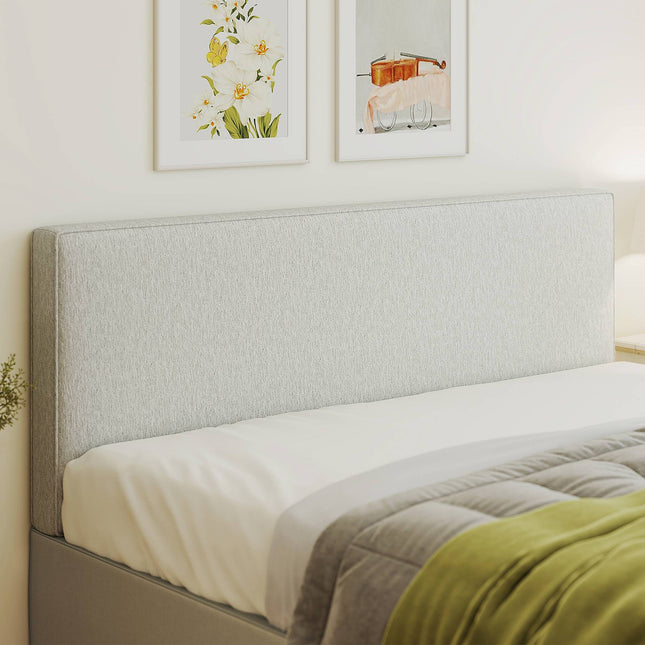 Wandkopfteil, Stoffbezug, 160x60 cm, Creme