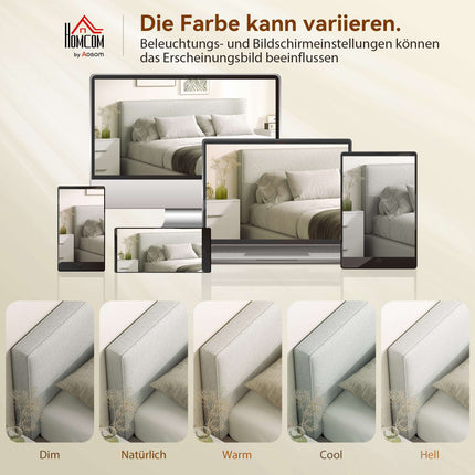Wall-Mounted Headboard, Fabric Upholstery, 160x60 cm, Cream