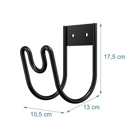 Wall-Mounted Iron Hose Holder, Black