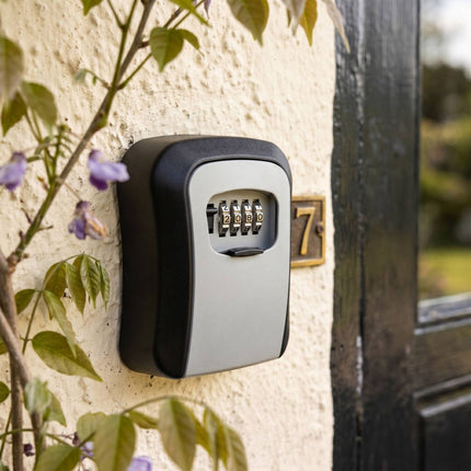 Wall-Mounted Key Safe with Combination Lock, Black/Grey
