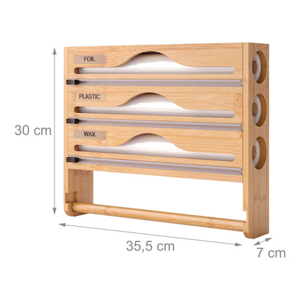 Wandmontierter Küchenrollen- und Folienspender mit Cutter