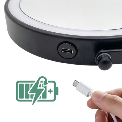 LED-Kosmetikspiegel zur Wandmontage, 10-fache Vergrößerung, Schwarz