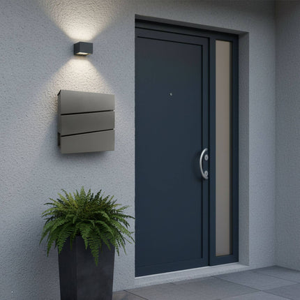Wall-Mounted Letterbox with Magazine Holder and Rain Cover