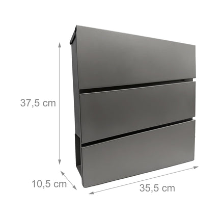 Wall-Mounted Letterbox with Magazine Holder and Rain Cover