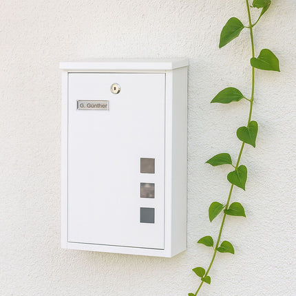 Wandbriefkasten mit Sichtfenstern