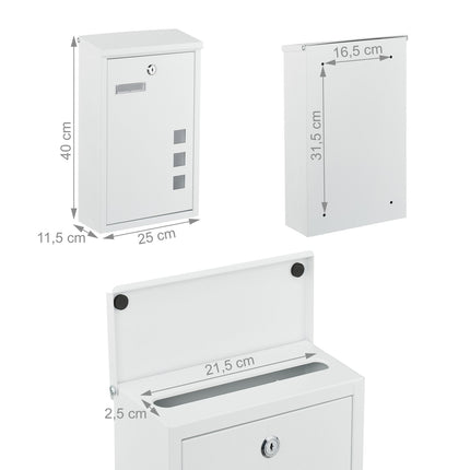 Wandbriefkasten mit Sichtfenstern