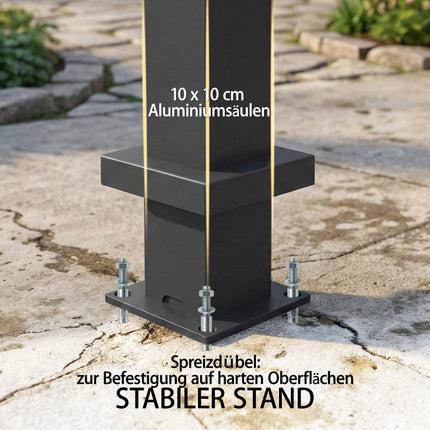 Wandanlehn-Lamellenpergola, 3x3m, verstellbares Metalldach