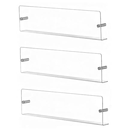 Wall-Mounted Magazine Holders, Set of 3, Transparent Acrylic
