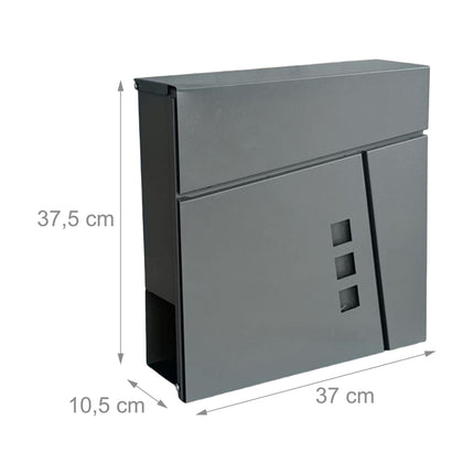Wall-Mounted Mailbox with Newspaper Holder, Weatherproof