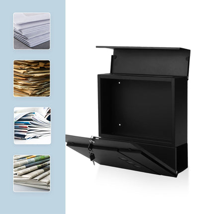 Wandbriefkasten mit Zeitungsfach, wetterfest