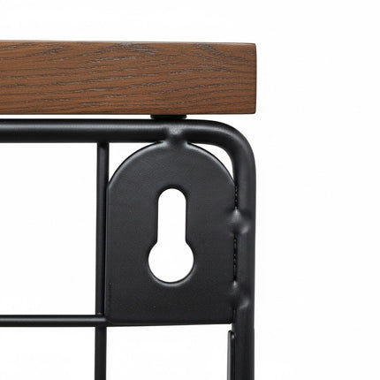 Wall-Mounted Metal Fruit Rack with Wood-Effect Shelf