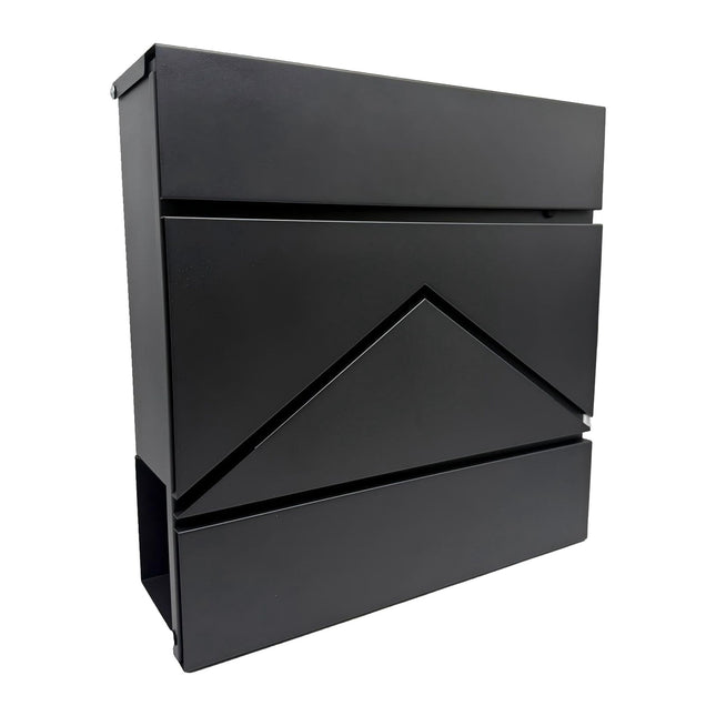 Wandbriefkasten aus Metall mit Zeitungsfach