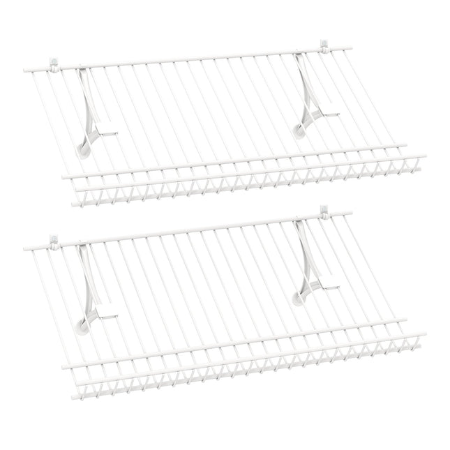 Wandmontiertes Schuhregal-Set aus Metall, 2-teilig, anpassbar