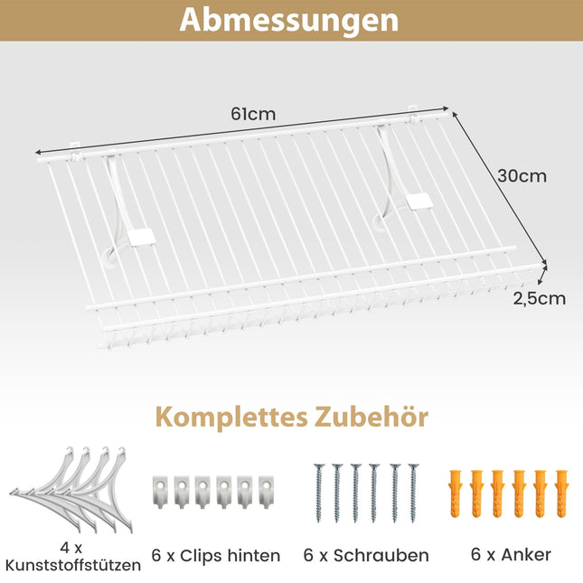 Wandmontiertes Schuhregal-Set aus Metall, 2-teilig, anpassbar
