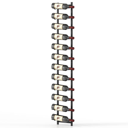 Wandmontiertes Weinregal aus Metall, 6–12 Flaschen, Schwarz