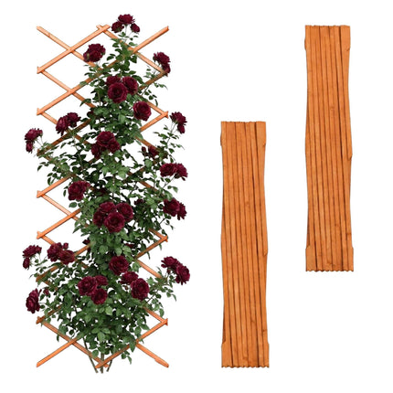 Wall-Mounted Plant Trellis Set, 3-Piece Extendable Wood