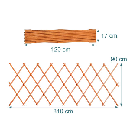Wall-Mounted Plant Trellis Set, 3-Piece Extendable Wood