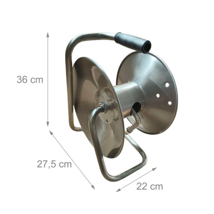 Wandmontierter Edelstahlschlauchaufroller mit Kurbel