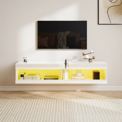 Wandmontierter TV-Ständer mit RGB-LED für 55-60 Zoll Fernseher
