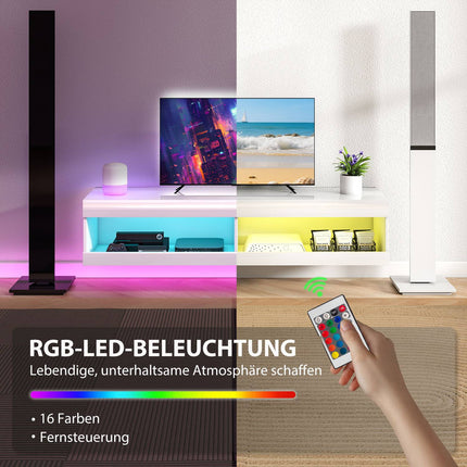 Wandmontierter TV-Ständer mit RGB-LED für 55-60 Zoll Fernseher