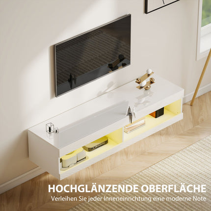 Wandmontierter TV-Ständer mit RGB-LED für 55-60 Zoll Fernseher
