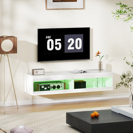 Wandmontierter TV-Ständer mit RGB-LED für 55-60 Zoll Fernseher