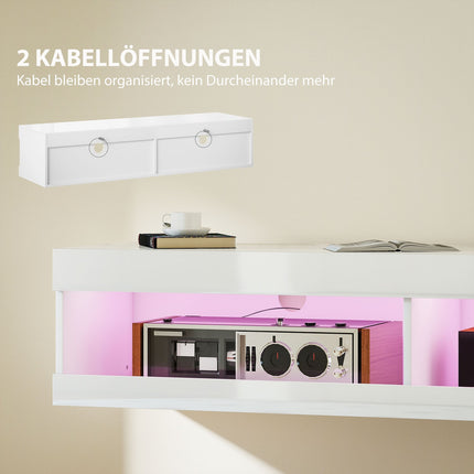 Wandmontierter TV-Ständer mit RGB-LED für 55-60 Zoll Fernseher