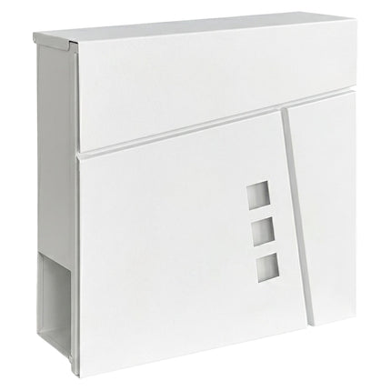 Wall-Mounted White Mailbox with Newspaper Holder