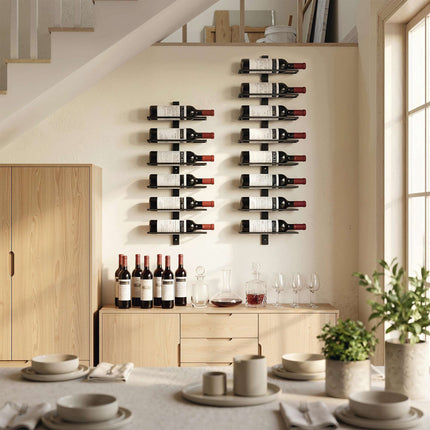 Wall-Mounted Wine Rack, 6-Bottle, Black Steel