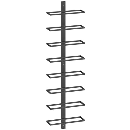 Wall-Mounted Wine Rack, 8-Bottle, Black Steel Tube