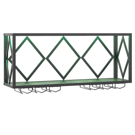 Wall-Mounted Wine Rack with LED & Glass Holders
