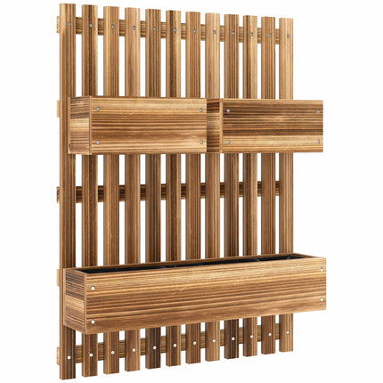 Wall-Mounted Wooden Planter Set, 60 x 16 x 80 cm