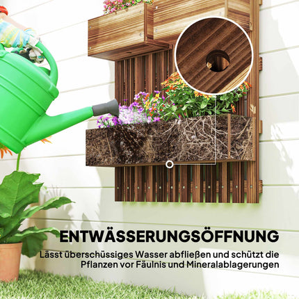 Wall-Mounted Wooden Planter Set, 60 x 16 x 80 cm