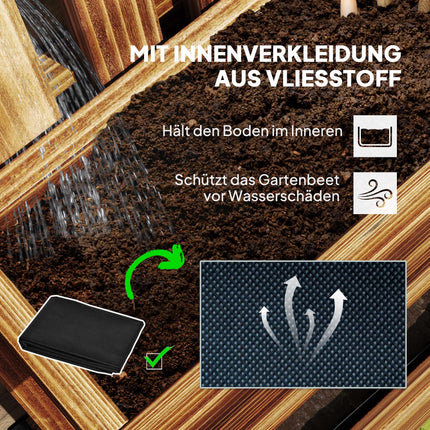 Wall-Mounted Wooden Planter Set, 60 x 16 x 80 cm