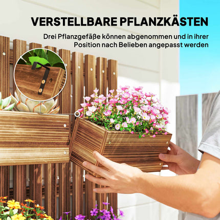 Wall-Mounted Wooden Planter Set, 60 x 16 x 80 cm