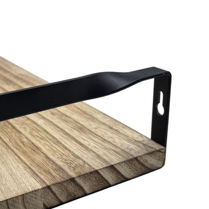 Wall Shelves, 2-Piece Set, Wood and Iron