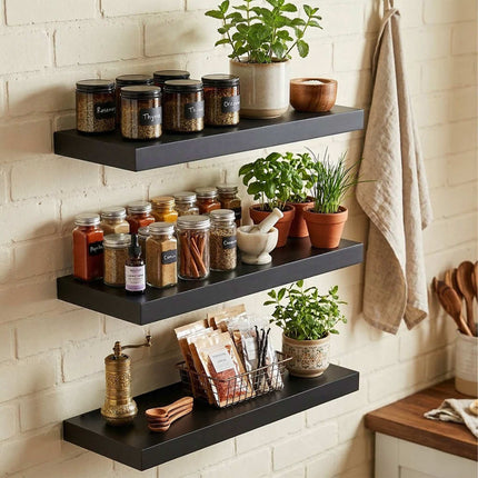 Wall Shelves, Set of 3 – Hanging Display Ledges