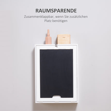 Folding desk, 5 compartments, white & black, 60x94.5x147cm