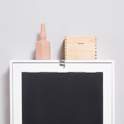 Folding desk, 5 compartments, white & black, 60x94.5x147cm