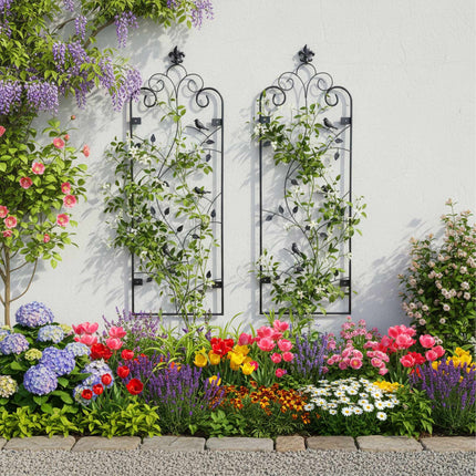 Wall Trellis Set, 2-Pack Powder-Coated Steel Climber