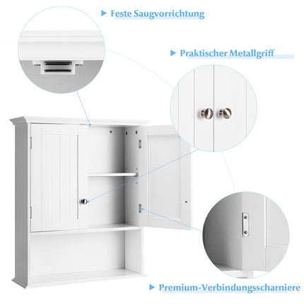 Hängeschrank Badschrank Hängeschrank Holzwandschrank 60 x 20 x 70,5 cm weiß