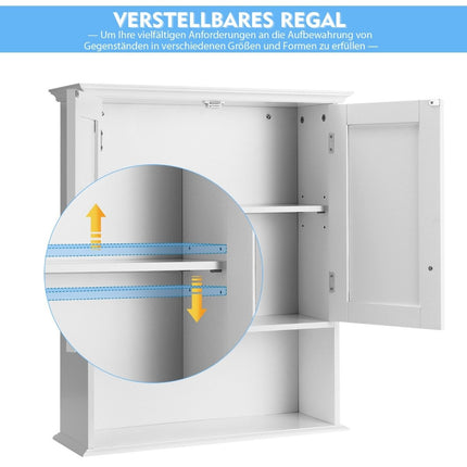 Hängeschrank Badschrank Hängeschrank Holzwandschrank 60 x 20 x 70,5 cm weiß