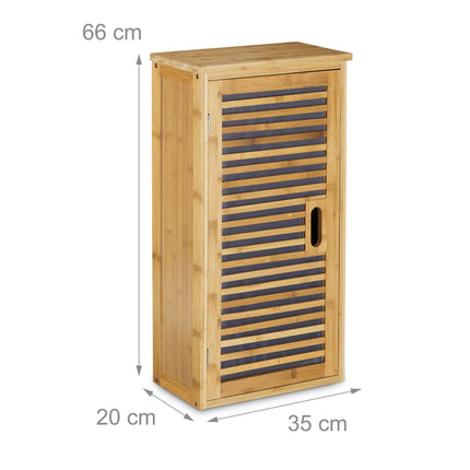 Wandschrank für Badezimmer Bambus 2 Regale