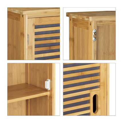 Wandschrank für Badezimmer Bambus 2 Regale