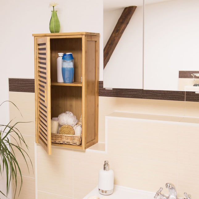 Wall cabinet for bathroom Bamboo 2 shelves