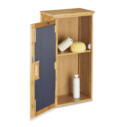 Wandschrank für Badezimmer Bambus 2 Regale